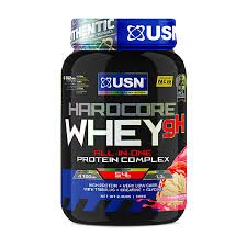 USN Hardcore Whey gH All-In-One Protein Complex 908g (2lbs) – 54g Protein Per Serving, High Protein Low Carb Formula with Creatine, Tribulus & Glycine for Muscle Growth & Strength