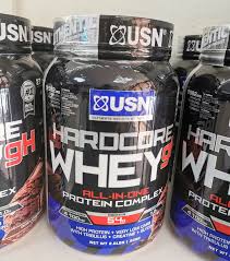 USN Hardcore Whey gH All-In-One Protein Complex 908g (2lbs) – 54g Protein Per Serving, High Protein Low Carb Formula with Creatine, Tribulus & Glycine for Muscle Growth & Strength