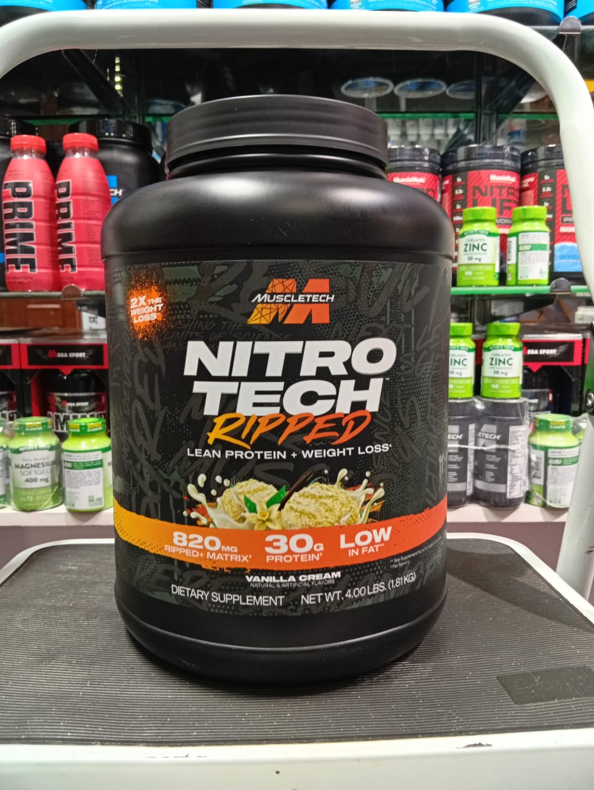 MuscleTech NitroTech Ripped Lean Whey Protein Powder, 30g Protein with Ripped Matrix for Weight Management, Low Fat High Performance Supplement, Vanilla Cream 4lbs (1.81kg)