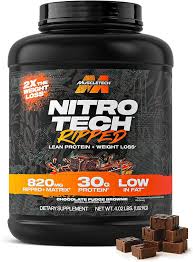 MuscleTech NitroTech Ripped Lean Whey Protein Powder, 30g Protein with Ripped Matrix for Weight Management, Low Fat High Performance Supplement, Vanilla Cream 4lbs (1.81kg)
