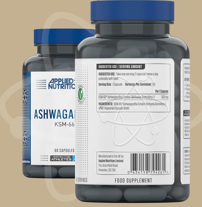 Applied Nutrition Ashwagandha KSM-66 Capsules, High Strength Adaptogen Extract for Stress Support, Mood Balance & Energy, Highly Bioavailable Herbal Supplement Capsules