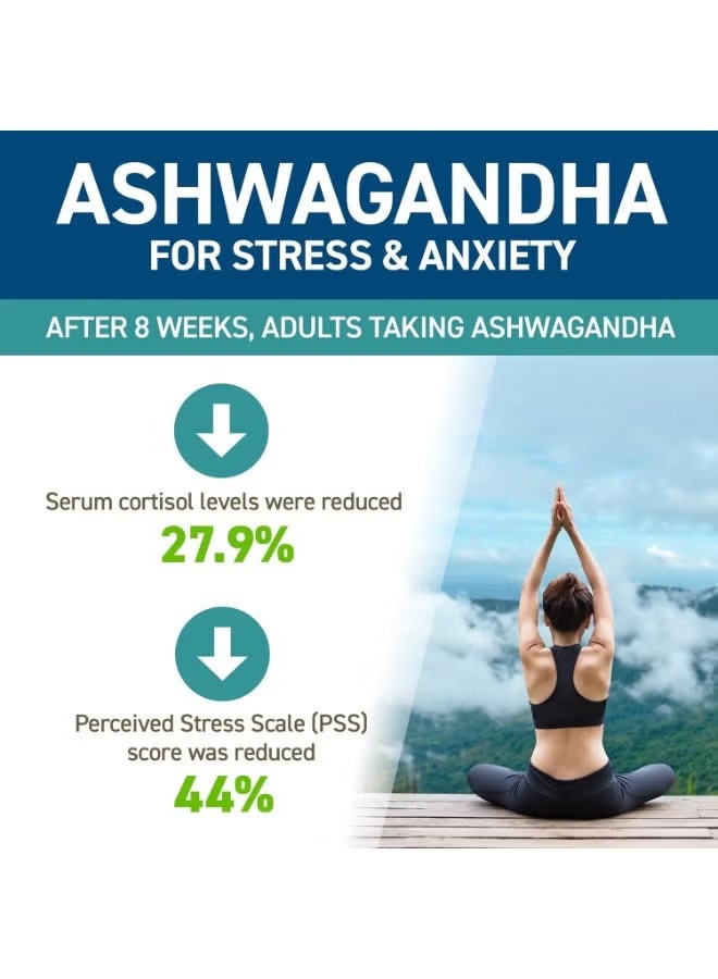 Applied Nutrition Ashwagandha KSM-66 Capsules, High Strength Adaptogen Extract for Stress Support, Mood Balance & Energy, Highly Bioavailable Herbal Supplement Capsules