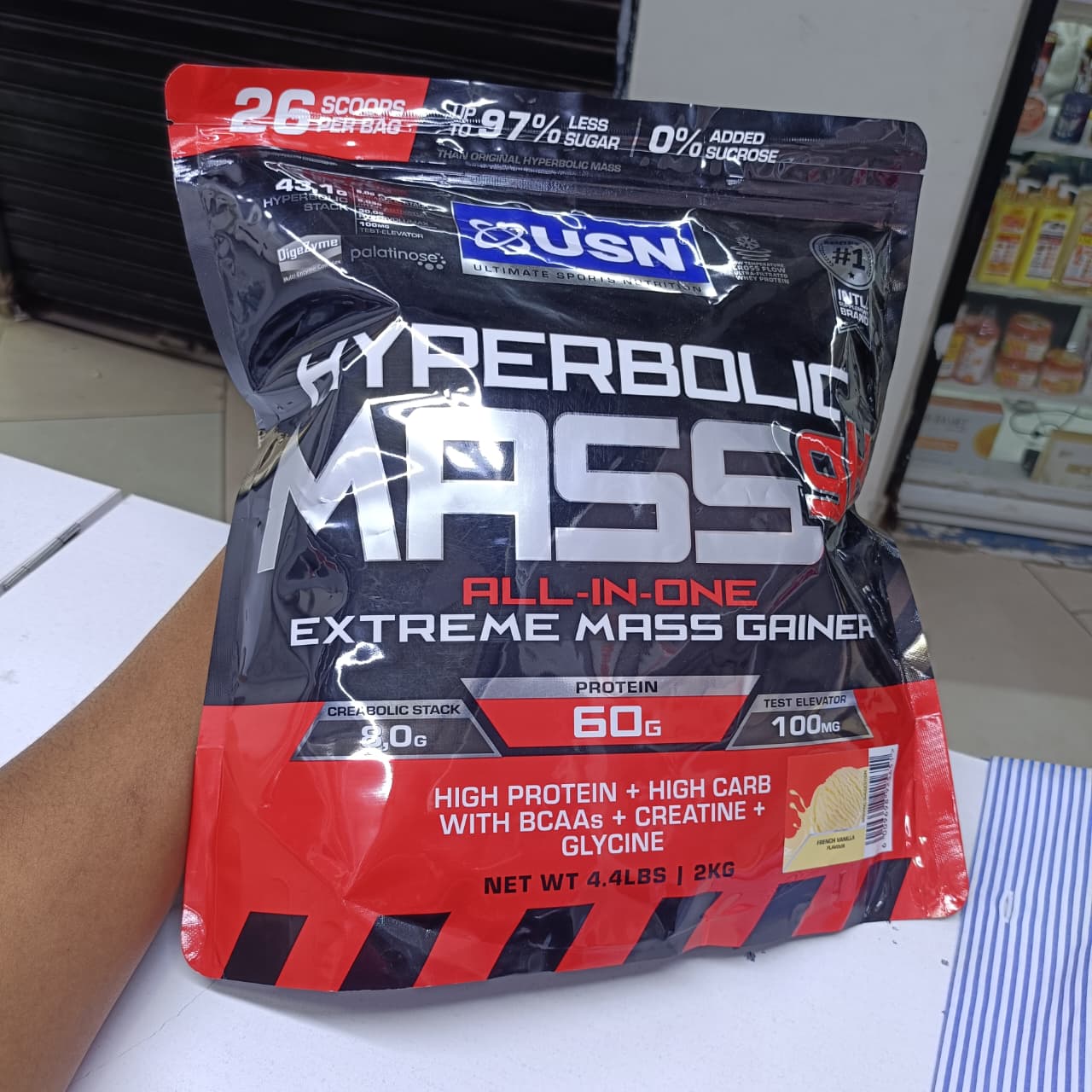 USN Hyperbolic Mass GH Extreme Mass Gainer, High Calorie Protein & Carb Blend with Creatine for Muscle Size, Strength & Weight Gain Support, Advanced All-in-One Bulking Formula