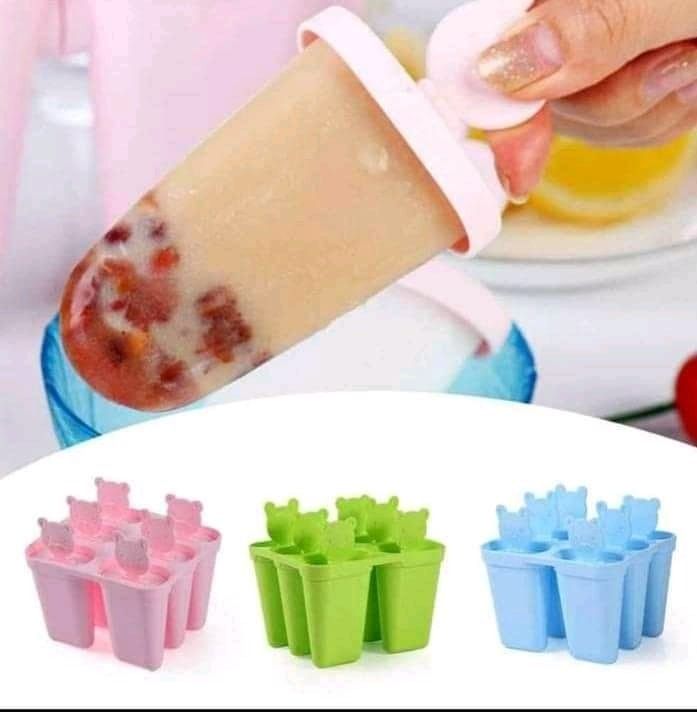 6 Slots Reusable Popsicle Ice Cream MoldL. This set of six cleverly designed lolly makers, include sipper bases to catch the last drops of juice as the lolly melts. All molds are held together