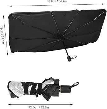 Car dashboard umbrella sunvisor windscreen cover now available/Windscreen Sunshade, Retractable Umbrella Sunshade Heat Insulation Sun Visor Foldable Reflective Windscreen Sunshade Sun