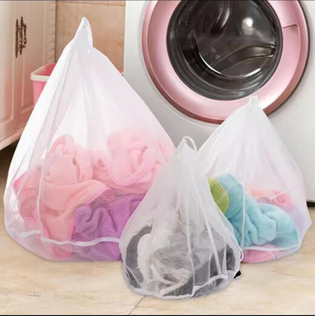 3Pc Assorted Large Size Laundry Bags/Machine Washing Bags With Drawstring Mixed Size-50*60cm,40*50cm and 30*40cm