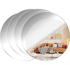 Round Mirrors Self Adhesive Non Glass Mirror 2 pcs