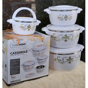 4pcs of Casserole Hotpots Food Warmer Hot Pot, Serving Dishes Serveware Set 1000, 2000, 4000 and 6000ML