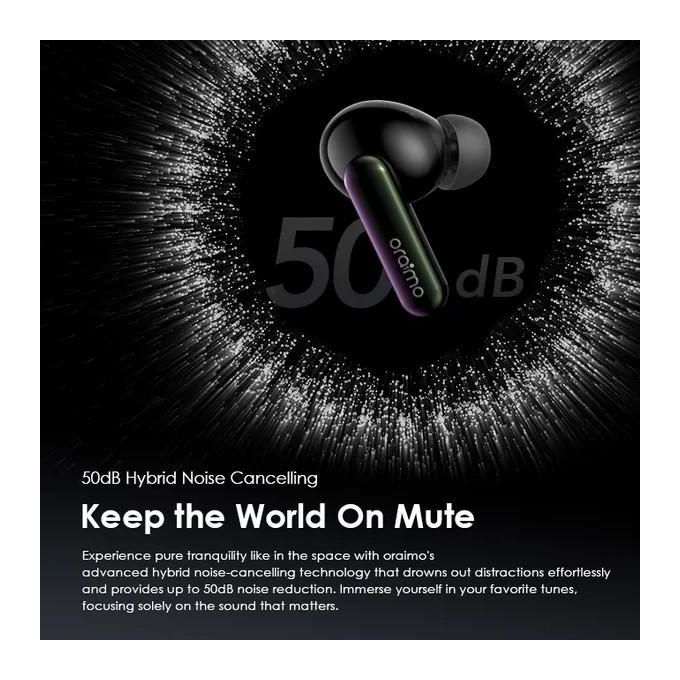 Oraimo SpaceBuds (OTW-630) Hybrid ANC True Wireless Earbuds 50 dB Noise Cancellation 40-Hour Playtime
