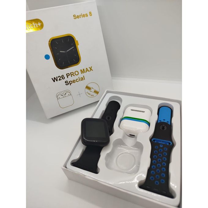 W26 Pro Max Smart Watch with 44MM Display, Bluetooth, and Free Airpods – A Premium Smart Tech Experience for Fitness and Entertainment