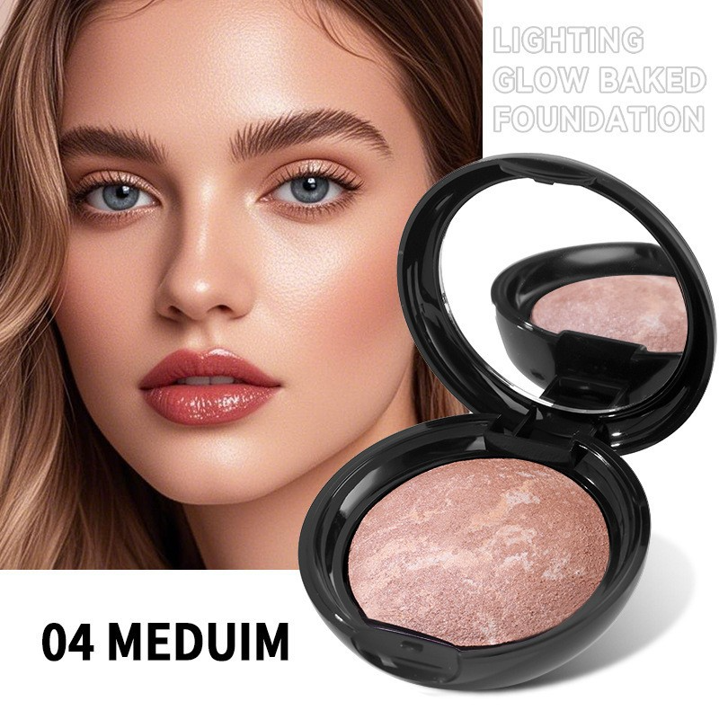 Popular AMG Baked Powder Natural Clear Concealer Brightening Long-lasting Makeup Not Easy to Stick Makeup Setting Powder