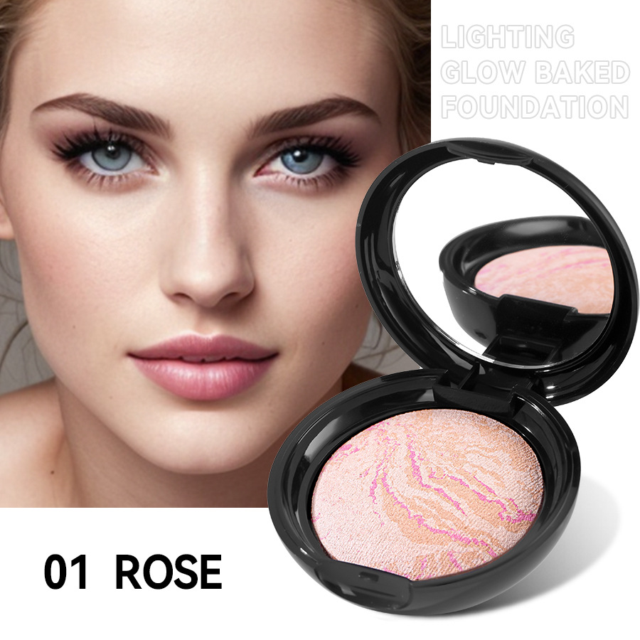 Popular AMG Baked Powder Natural Clear Concealer Brightening Long-lasting Makeup Not Easy to Stick Makeup Setting Powder