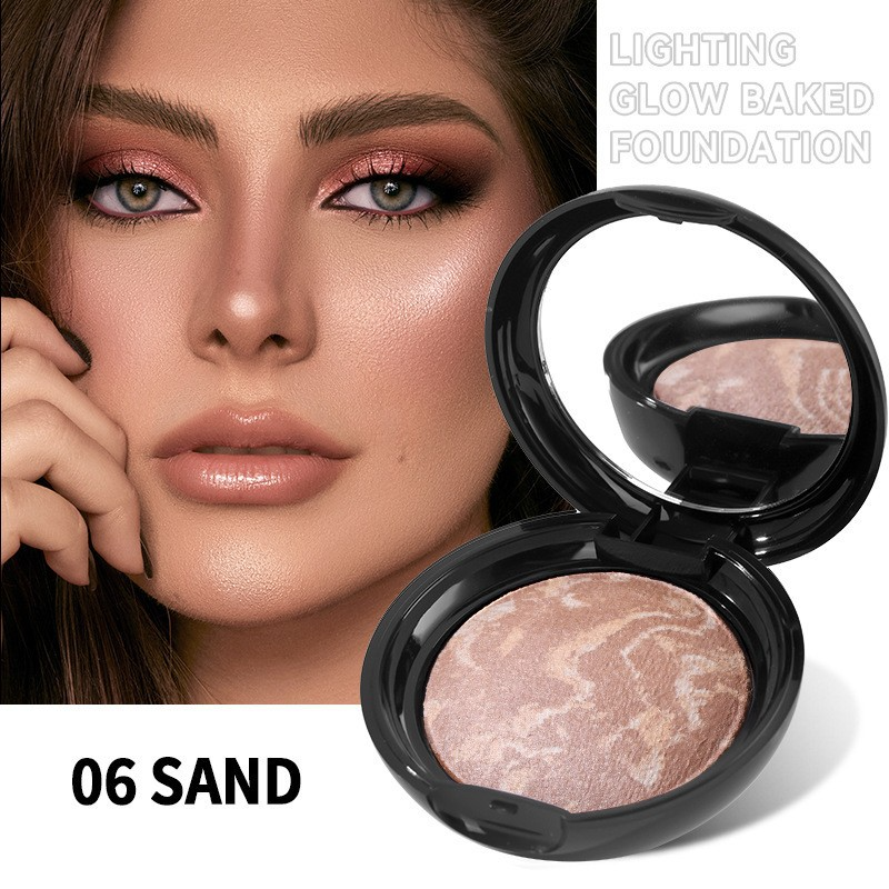 Popular AMG Baked Powder Natural Clear Concealer Brightening Long-lasting Makeup Not Easy to Stick Makeup Setting Powder