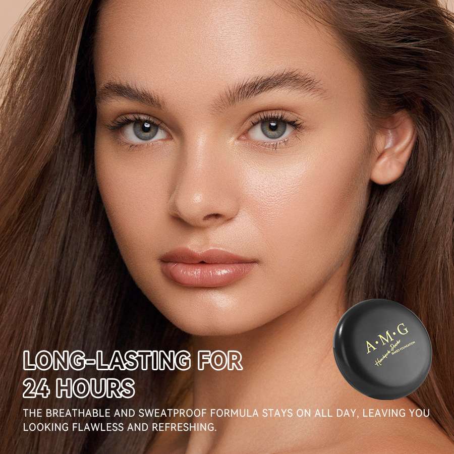 Popular AMG Baked Powder Natural Clear Concealer Brightening Long-lasting Makeup Not Easy to Stick Makeup Setting Powder