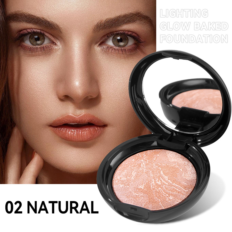 Popular AMG Baked Powder Natural Clear Concealer Brightening Long-lasting Makeup Not Easy to Stick Makeup Setting Powder