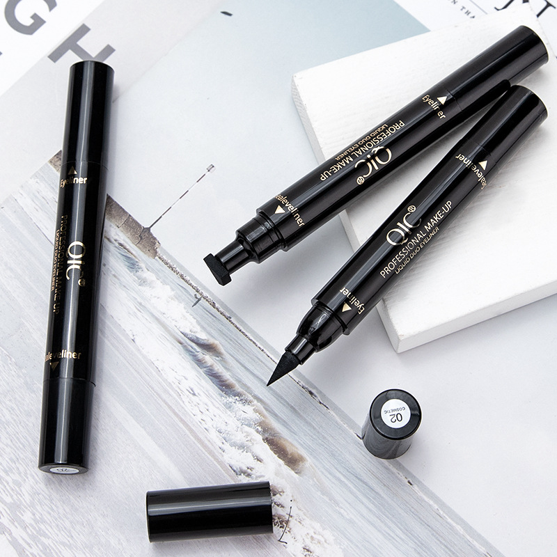 QIC double-head seal eyeliner waterproof and sweat-proof eyeliner pen that does not smudge or fade easily