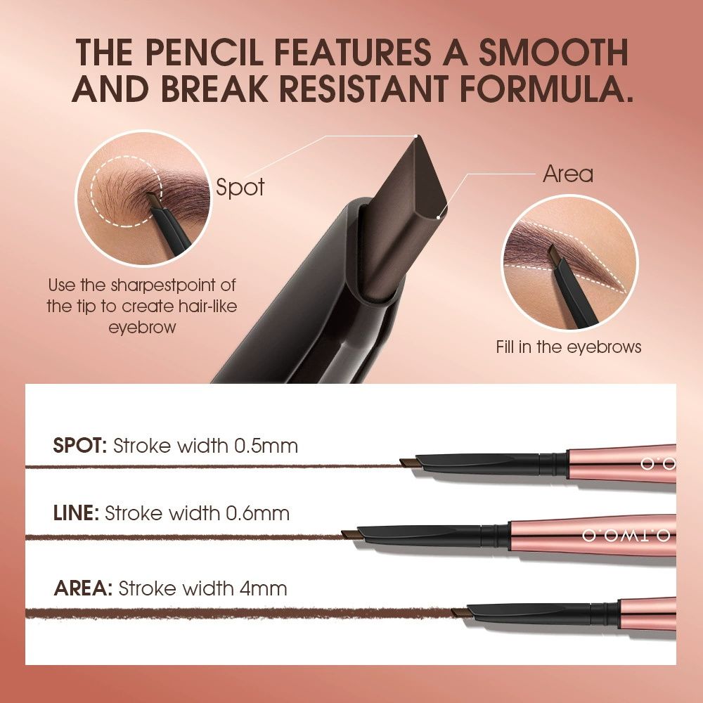 O.TWO.O three-in-one eyebrow pencil SC047 natural soft mist easy to color triangular eyebrow pencil