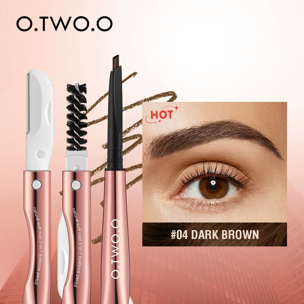 O.TWO.O three-in-one eyebrow pencil SC047 natural soft mist easy to color triangular eyebrow pencil