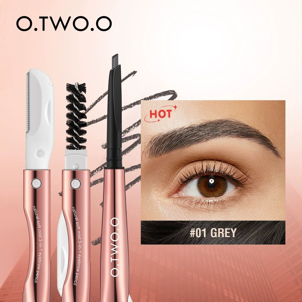 O.TWO.O three-in-one eyebrow pencil SC047 natural soft mist easy to color triangular eyebrow pencil