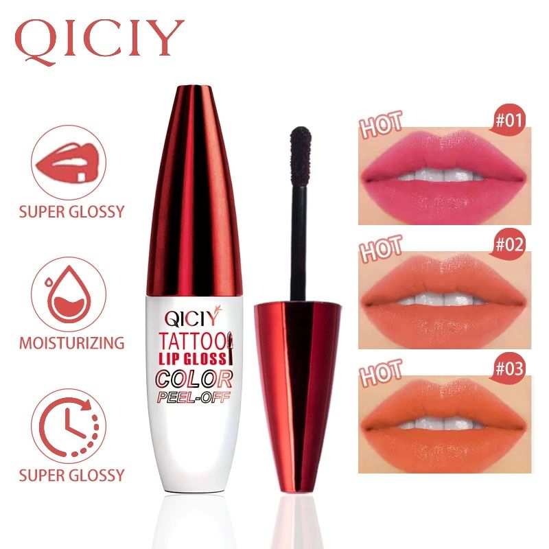 QICIY natural matte dyed lip peel-off lipstick long-lasting waterproof non-stick cup matte peel-off lip glaze lip gloss