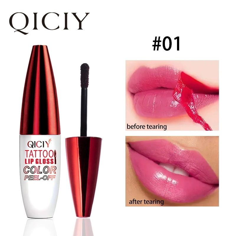 QICIY natural matte dyed lip peel-off lipstick long-lasting waterproof non-stick cup matte peel-off lip glaze lip gloss