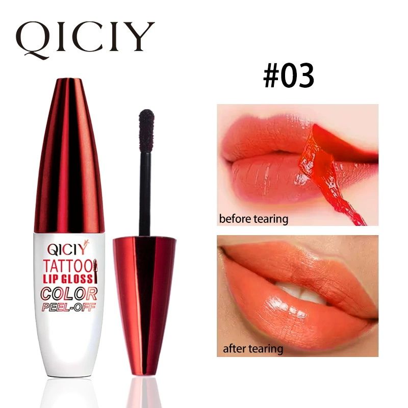 QICIY natural matte dyed lip peel-off lipstick long-lasting waterproof non-stick cup matte peel-off lip glaze lip gloss
