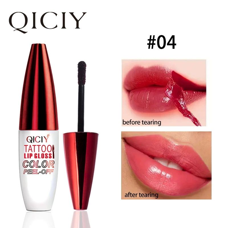 QICIY natural matte dyed lip peel-off lipstick long-lasting waterproof non-stick cup matte peel-off lip glaze lip gloss