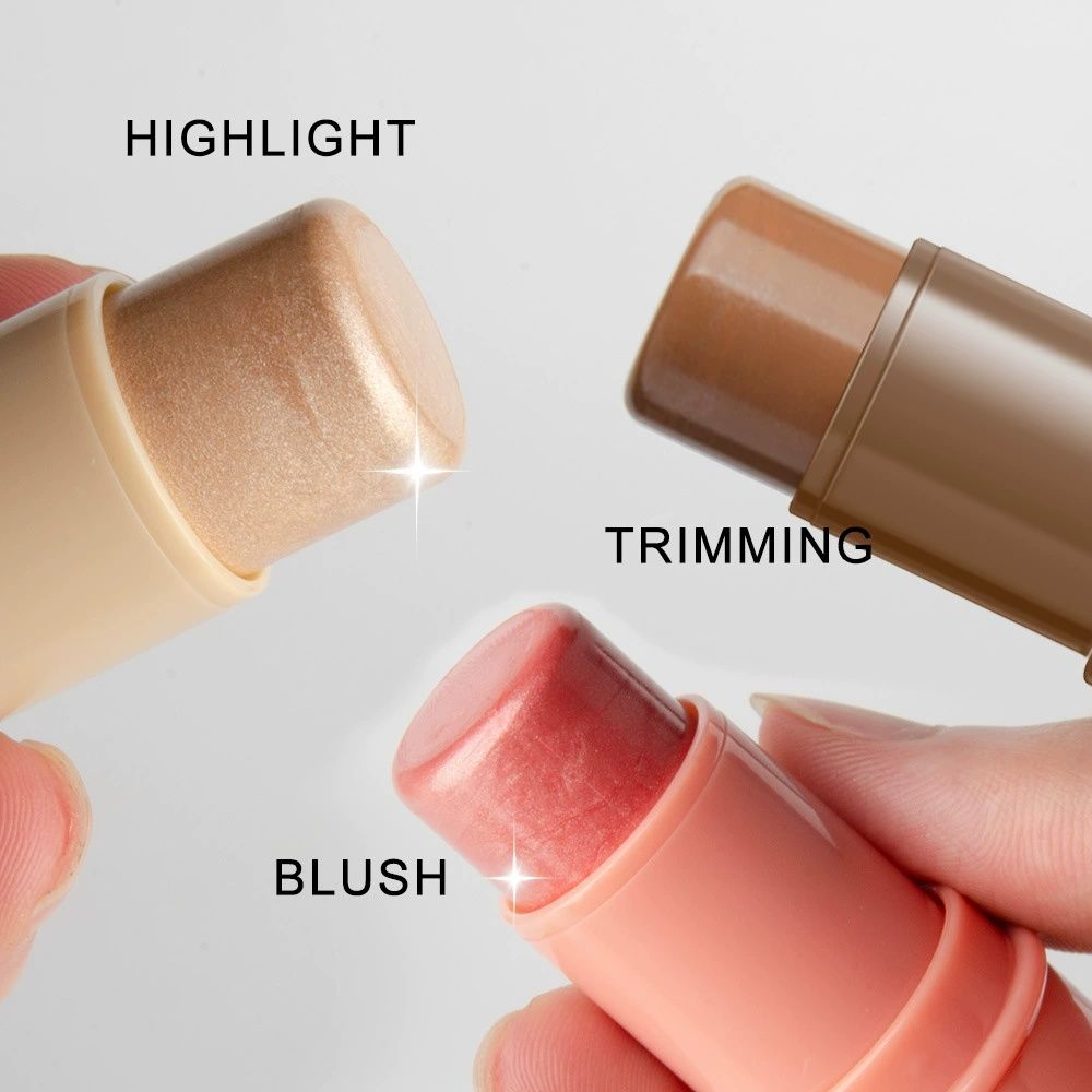 Hot-selling contouring stick set, high-gloss contouring stick, contour shadow pen, three-dimensional brightening silkworm facial blush
