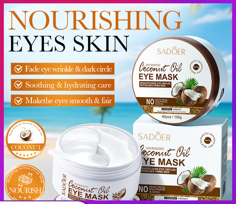 SADOER Nourishing Coconut Oil Eye Mask Moisturizing and Hydrating Coconut Eye Mask Patch