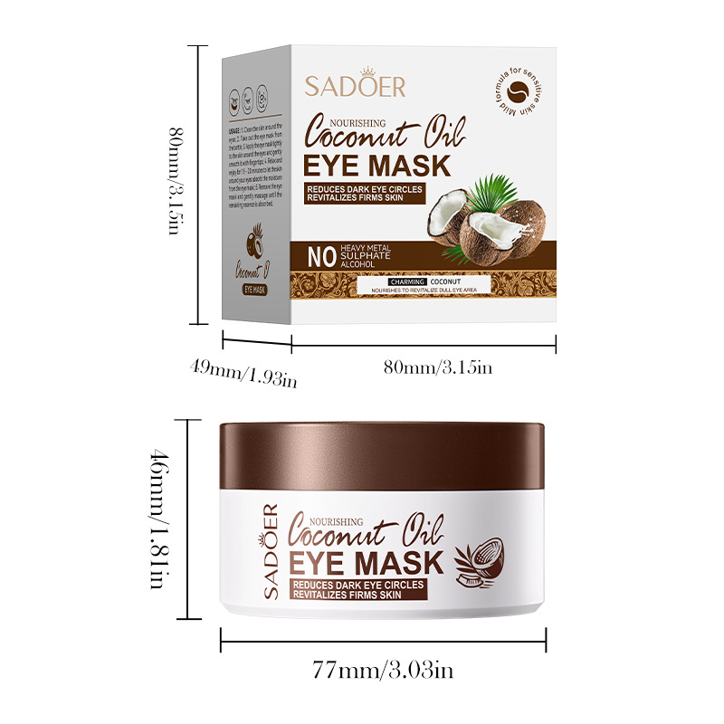 SADOER Nourishing Coconut Oil Eye Mask Moisturizing and Hydrating Coconut Eye Mask Patch
