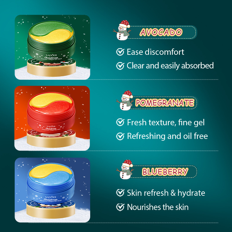 Christmas Blueberry Collagen Eye Mask SADOER Moisturizing Eye Mask  Christmas Blueberry Collagen Eye Mask SADOER Moisturizing Eye Mask