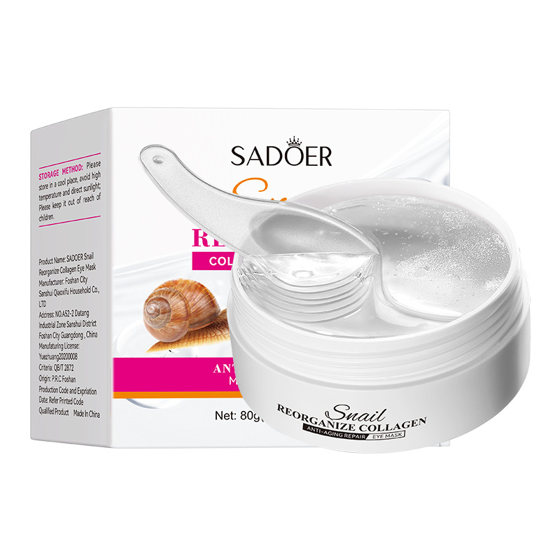 Snail Eye  Mask  SADOER Collagen Improves Dark Circles, Eye Lines,  and Eye Bags