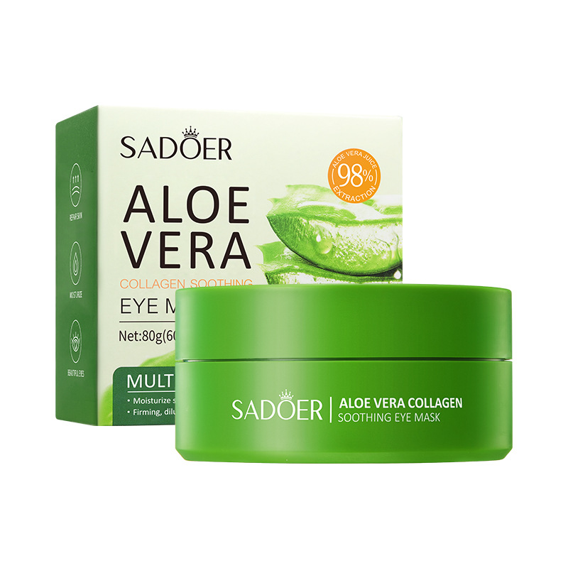 Aloe vera eye mask SADOER collagen improves dark circles, eye wrinkles and eye bags