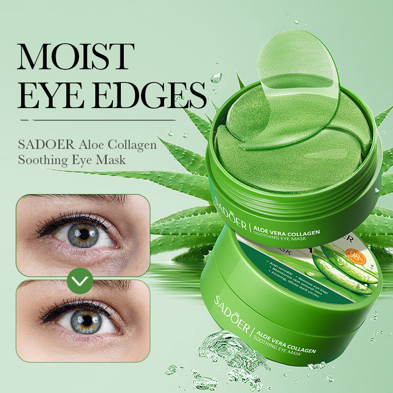 Aloe vera eye mask SADOER collagen improves dark circles, eye wrinkles and eye bags