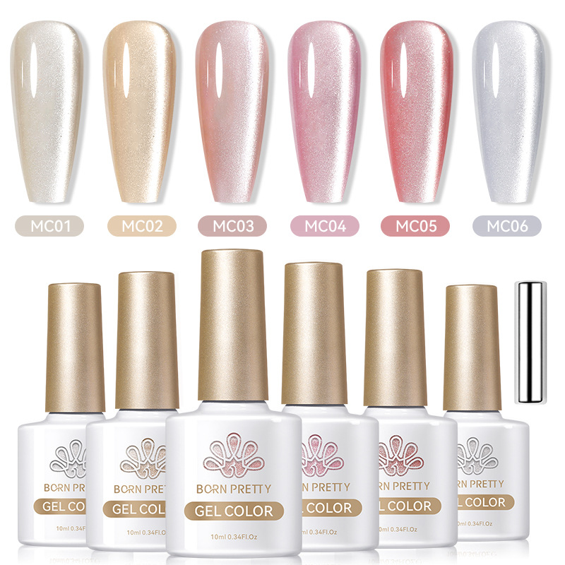 BORN PRETTY new cat eye gel set colored glass polarized crystal cat eye nail polish gel phototherapy gel