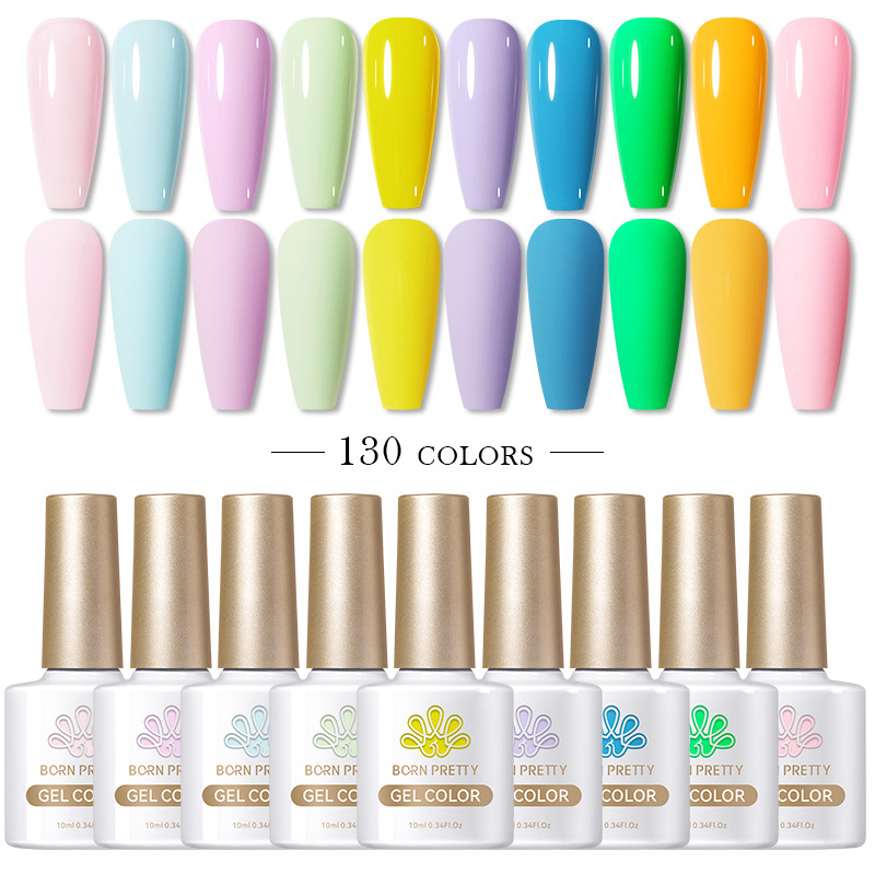 BORN PRETTY full set of manicure phototherapy glue set 130 colors of flash nail polish glue UV glue gel