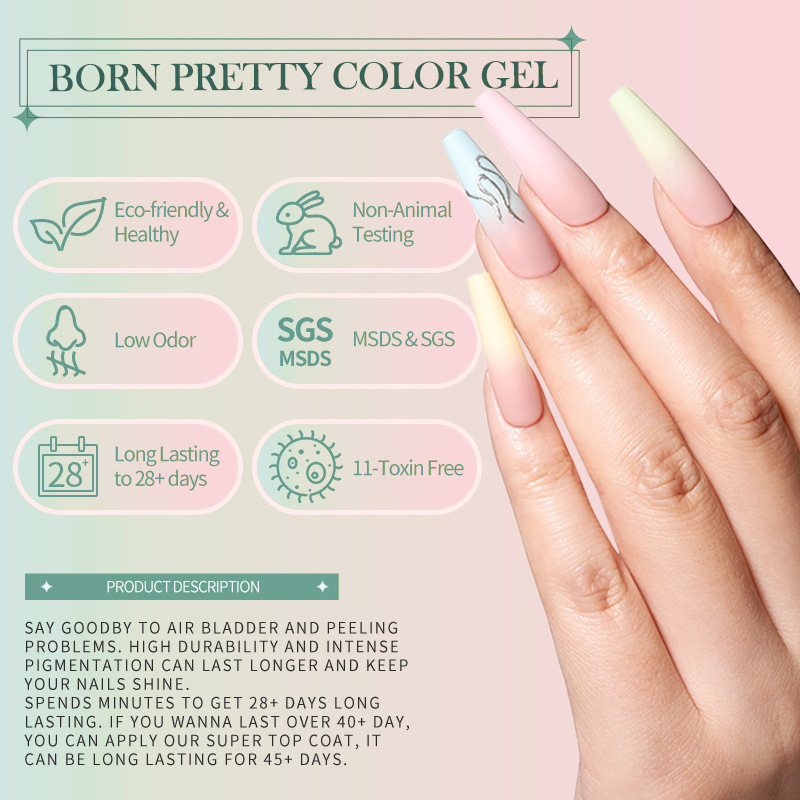 BORN PRETTY full set of manicure phototherapy glue set 130 colors of flash nail polish glue UV glue gel