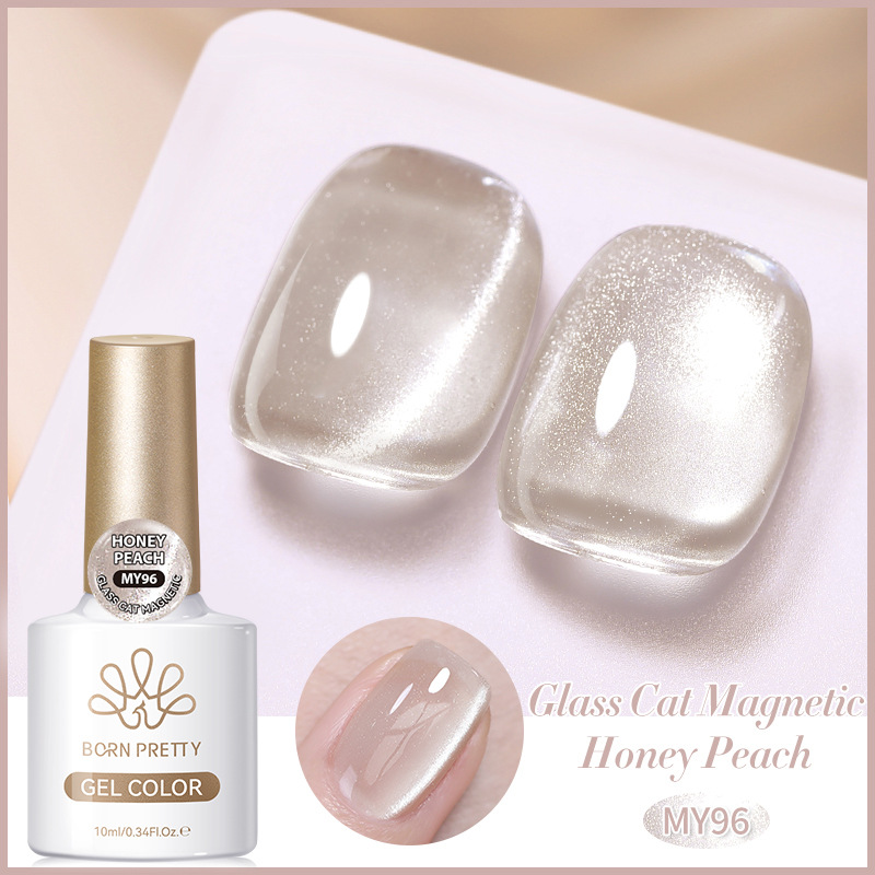 BORN PRETTY Mint Mambo Glass Beads Summer Crystal Cat Eye Gel Ice Transparent Polarized Cat Eye Nail Polish