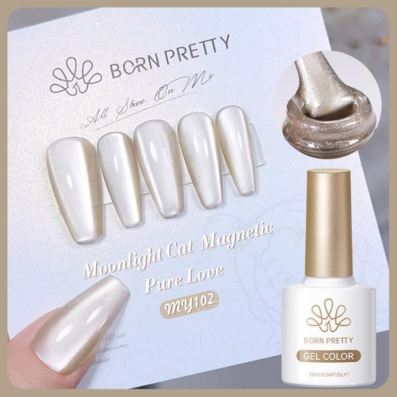 BORN PRETTY Mint Mambo Glass Beads Summer Crystal Cat Eye Gel Ice Transparent Polarized Cat Eye Nail Polish