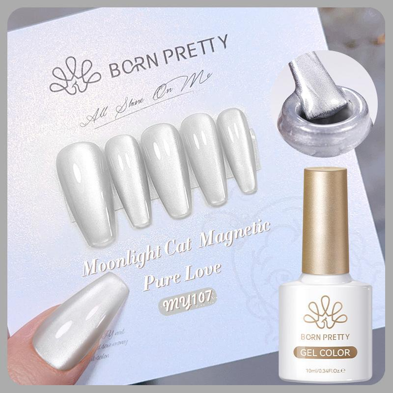 BORN PRETTY Mint Mambo Glass Beads Summer Crystal Cat Eye Gel Ice Transparent Polarized Cat Eye Nail Polish