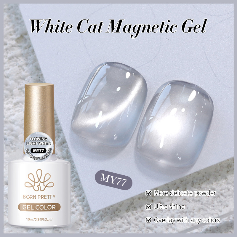 BORN PRETTY Mint Mambo Glass Beads Summer Crystal Cat Eye Gel Ice Transparent Polarized Cat Eye Nail Polish