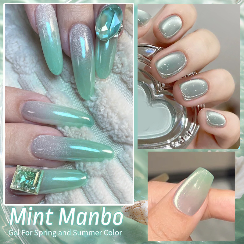 BORN PRETTY New Smurf Cat Eye Gel Aquamarine Cat Eye Nail Polish Gel Starburst Flash Therapy Gel