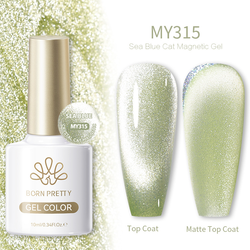 BORN PRETTY New Smurf Cat Eye Gel Aquamarine Cat Eye Nail Polish Gel Starburst Flash Therapy Gel