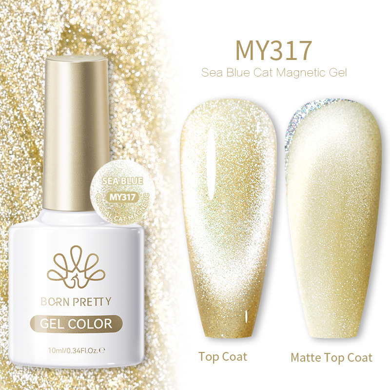 BORN PRETTY New Smurf Cat Eye Gel Aquamarine Cat Eye Nail Polish Gel Starburst Flash Therapy Gel