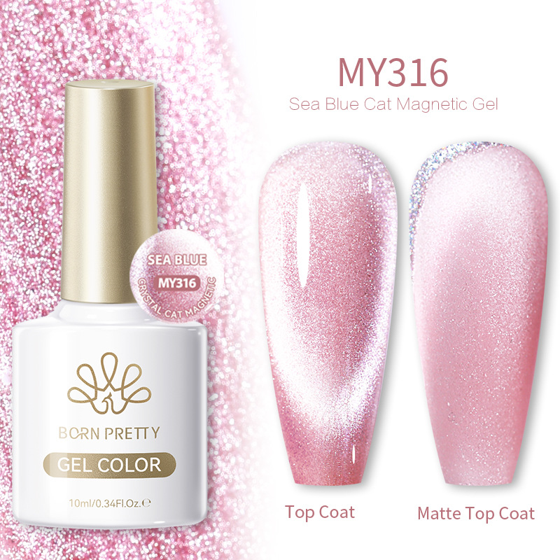 BORN PRETTY New Smurf Cat Eye Gel Aquamarine Cat Eye Nail Polish Gel Starburst Flash Therapy Gel