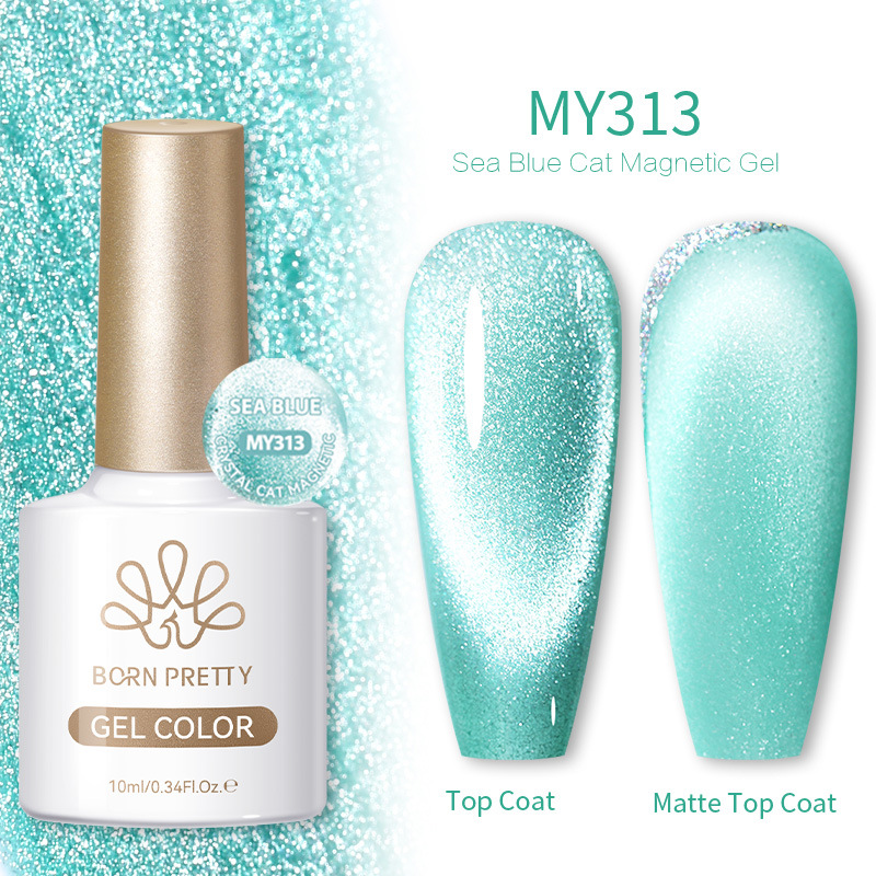 BORN PRETTY New Smurf Cat Eye Gel Aquamarine Cat Eye Nail Polish Gel Starburst Flash Therapy Gel