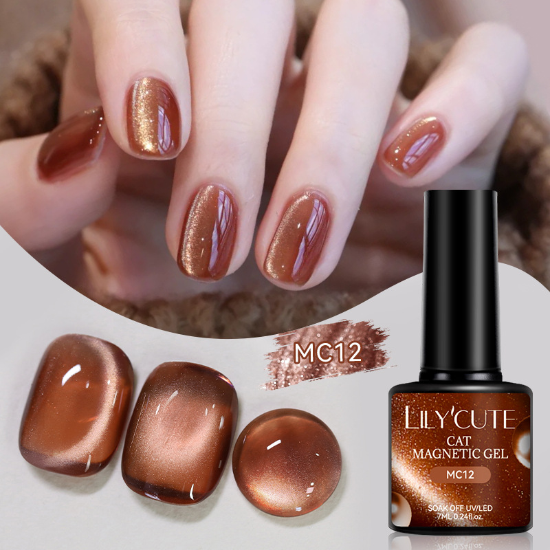 LILY CUTE new autumn and winter red cat eye nail polish burgundy polarized transparent nail polish phototherapy gel