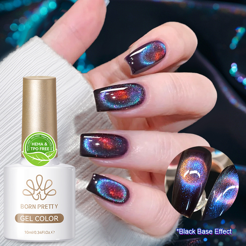 BORN PRETTY9D Cat Eye Nail Polish Magic Explosive Rainbow Cat Eye Treatment Gel Gradient Manicure Set