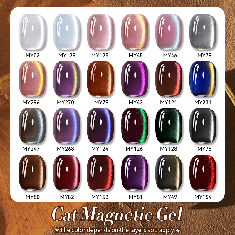 BORN PRETTY Ice Crystal Cat Eye Gel Nail Polish High Magnetic Translucent Red Brown Magnetic Nail Polish