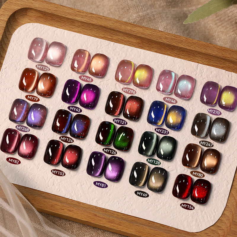 BORN PRETTY Ice Crystal Cat Eye Gel Nail Polish High Magnetic Translucent Red Brown Magnetic Nail Polish